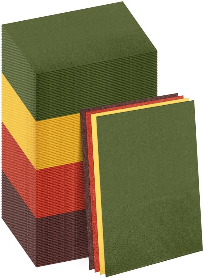 Weekgrat 120 Pcs Fall Paper Napkins Thanksgiving Autumn 6.5 x 6.5 Inch Dinner Napkins Orange Yellow Napkins Disposable for Fall Harvest Party Supplies Xmas Dinner Napkins Decorations - Image 1